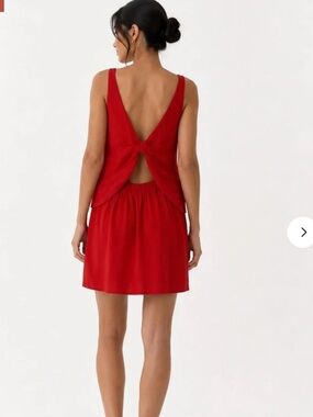Sandro Red Mini dress with open bow back Size Small (US 2-4)